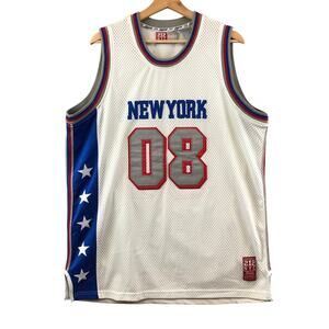 NYC 212 Team Sports NEW YORK #8 Sewn Basketball Jersey Size L
